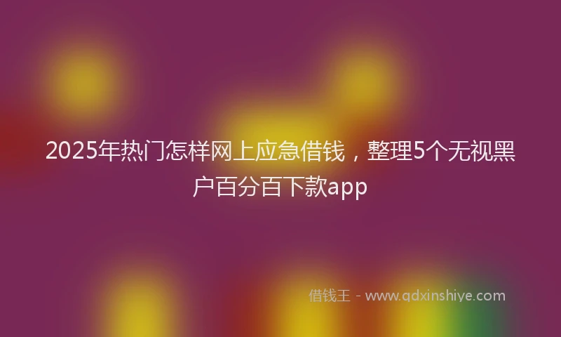 2025年热门怎样网上应急借钱，整理5个无视黑户百分百下款app