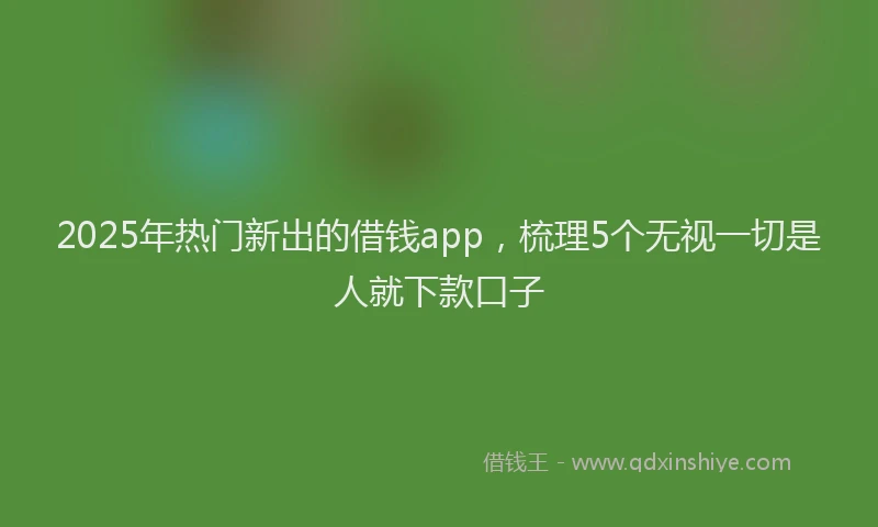2025年热门新出的借钱app，梳理5个无视一切是人就下款口子