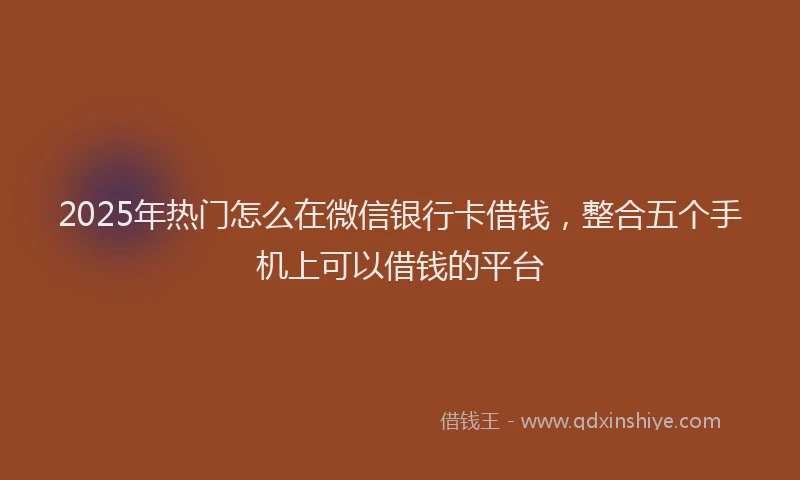 2025年热门怎么在微信银行卡借钱，整合五个手机上可以借钱的平台