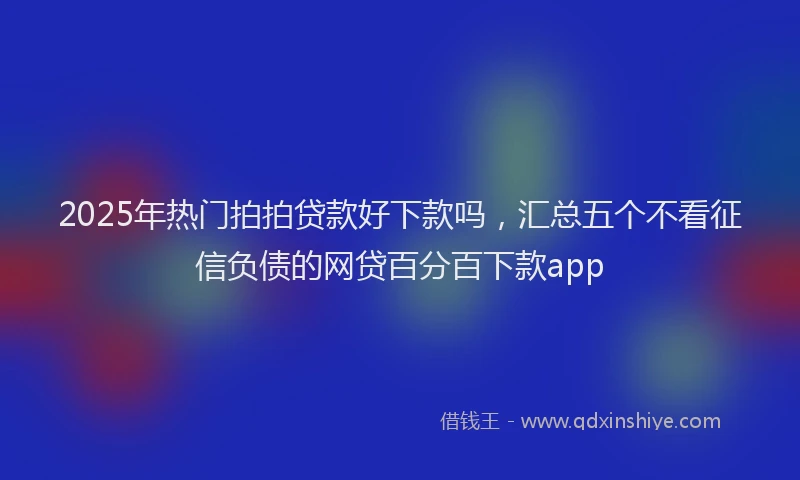 2025年热门拍拍贷款好下款吗，汇总五个不看征信负债的网贷百分百下款app