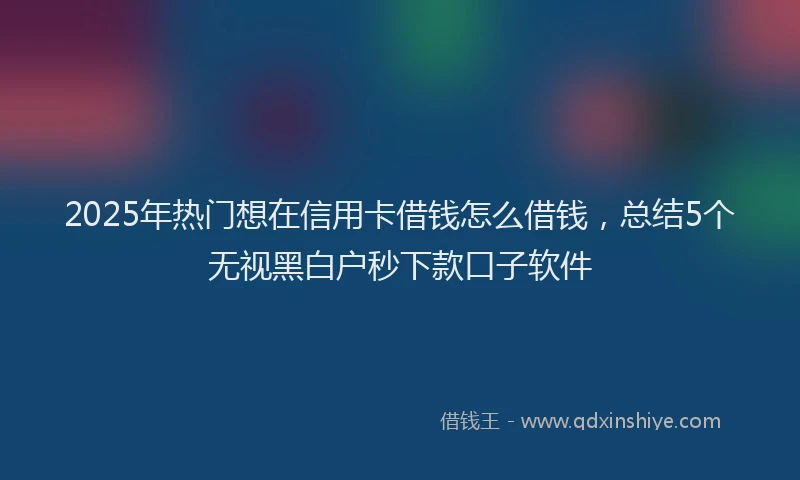 2025年热门想在信用卡借钱怎么借钱，总结5个无视黑白户秒下款口子软件