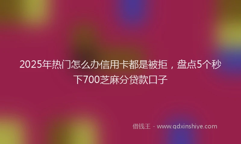 2025年热门怎么办信用卡都是被拒，盘点5个秒下700芝麻分贷款口子