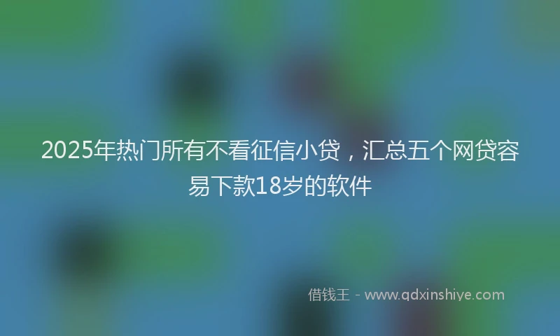 2025年热门所有不看征信小贷，汇总五个网贷容易下款18岁的软件