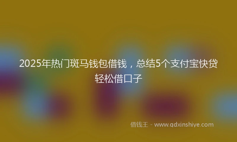 2025年热门斑马钱包借钱，总结5个支付宝快贷轻松借口子