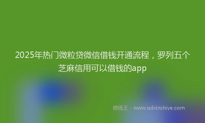 2025年热门微粒贷微信借钱开通流程，罗列五个芝麻信用可以借钱的app