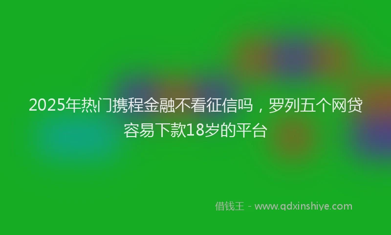 2025年热门携程金融不看征信吗，罗列五个网贷容易下款18岁的平台