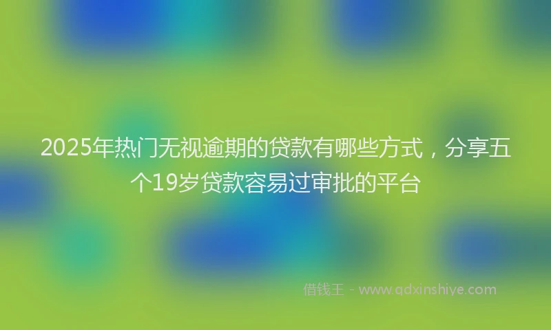 2025年热门无视逾期的贷款有哪些方式，分享五个19岁贷款容易过审批的平台