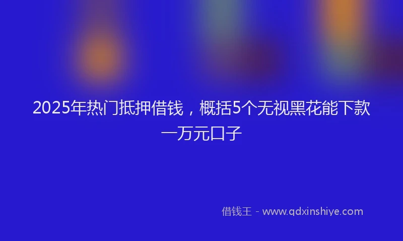 2025年热门抵押借钱，概括5个无视黑花能下款一万元口子