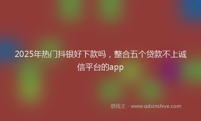2025年热门抖银好下款吗，整合五个贷款不上诚信平台的app