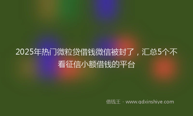2025年热门微粒贷借钱微信被封了，汇总5个不看征信小额借钱的平台