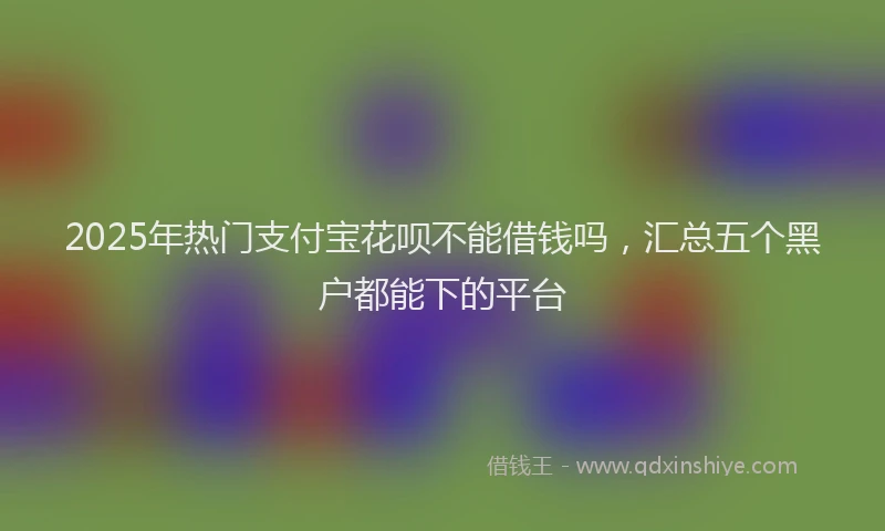 2025年热门支付宝花呗不能借钱吗，汇总五个黑户都能下的平台
