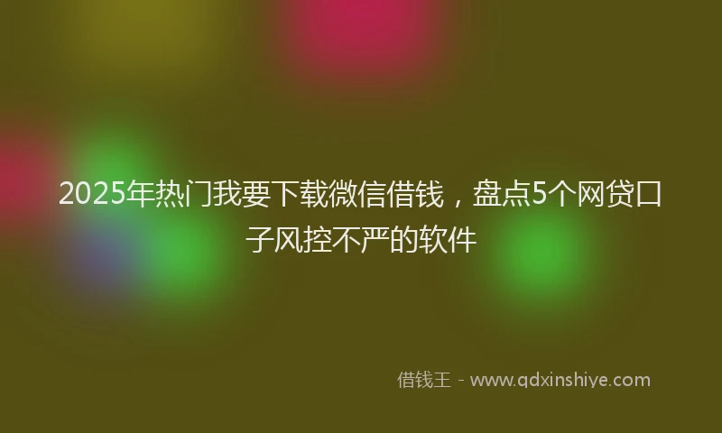 2025年热门我要下载微信借钱，盘点5个网贷口子风控不严的软件