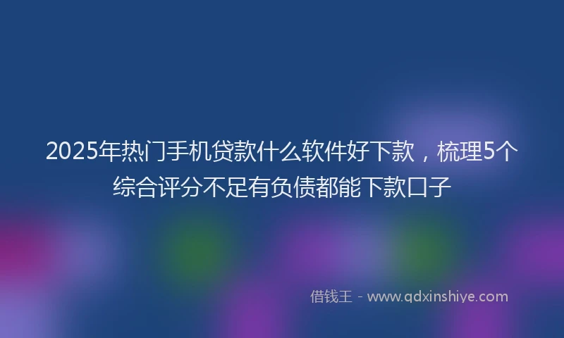 2025年热门手机贷款什么软件好下款，梳理5个综合评分不足有负债都能下款口子