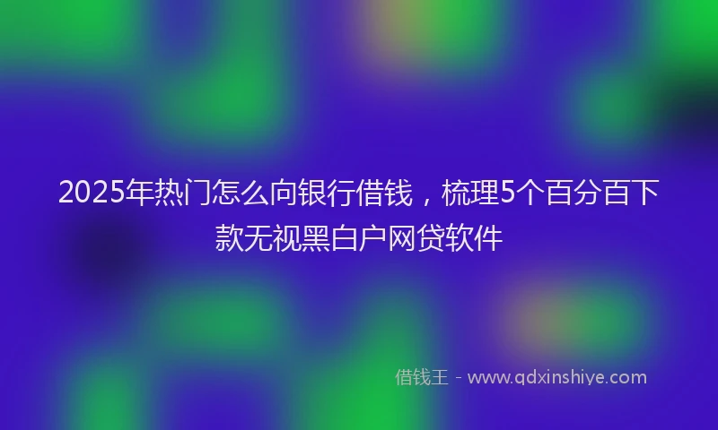 2025年热门怎么向银行借钱，梳理5个百分百下款无视黑白户网贷软件