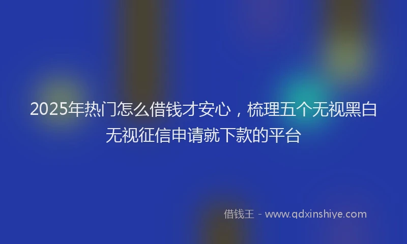 2025年热门怎么借钱才安心，梳理五个无视黑白无视征信申请就下款的平台