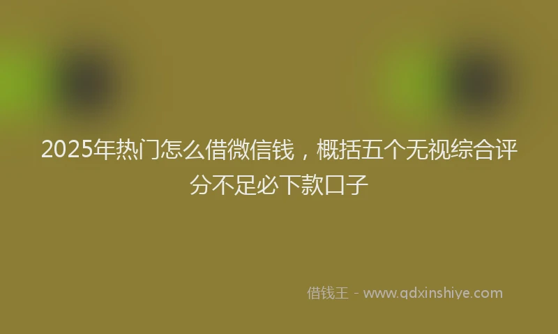 2025年热门怎么借微信钱，概括五个无视综合评分不足必下款口子