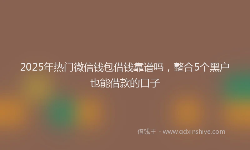 2025年热门微信钱包借钱靠谱吗，整合5个黑户也能借款的口子