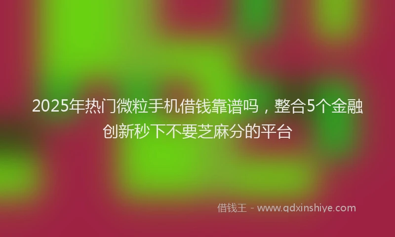 2025年热门微粒手机借钱靠谱吗，整合5个金融创新秒下不要芝麻分的平台