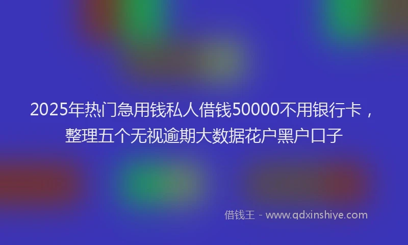 2025年热门急用钱私人借钱50000不用银行卡，整理五个无视逾期大数据花户黑户口子