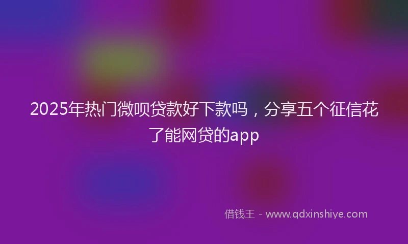 2025年热门微呗贷款好下款吗，分享五个征信花了能网贷的app