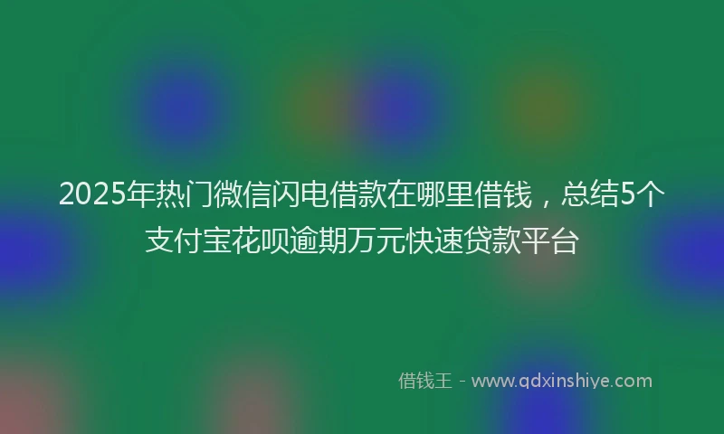 2025年热门微信闪电借款在哪里借钱，总结5个支付宝花呗逾期万元快速贷款平台