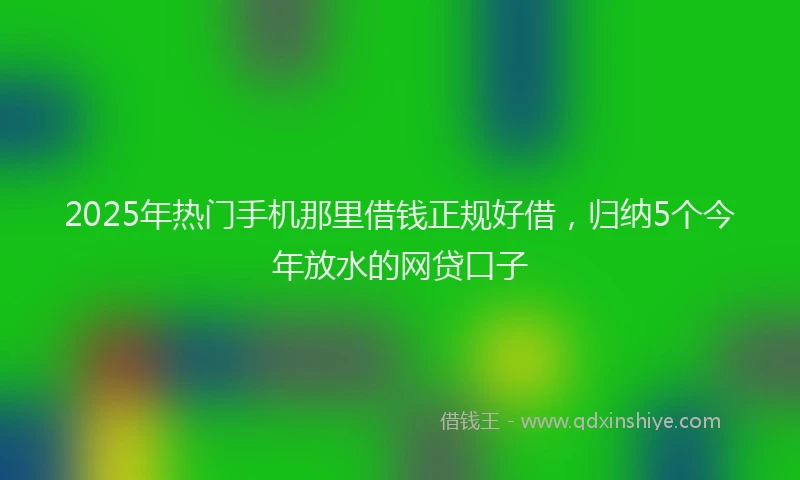 2025年热门手机那里借钱正规好借，归纳5个今年放水的网贷口子