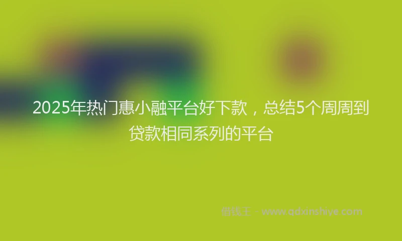 2025年热门惠小融平台好下款，总结5个周周到贷款相同系列的平台