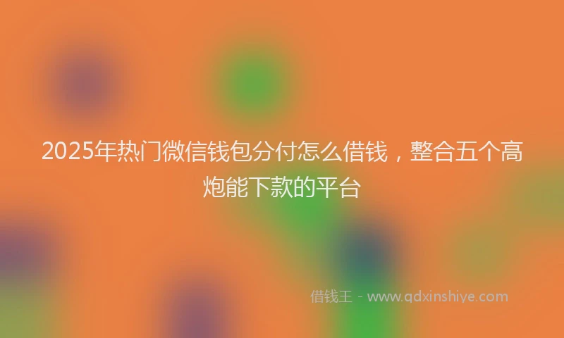 2025年热门微信钱包分付怎么借钱，整合五个高炮能下款的平台