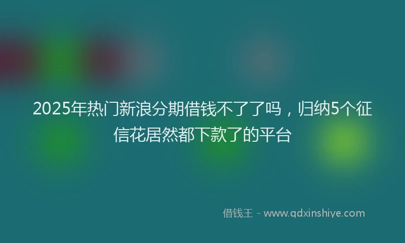 2025年热门新浪分期借钱不了了吗，归纳5个征信花居然都下款了的平台