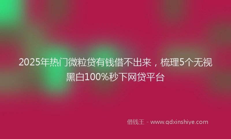 2025年热门微粒贷有钱借不出来，梳理5个无视黑白100%秒下网贷平台