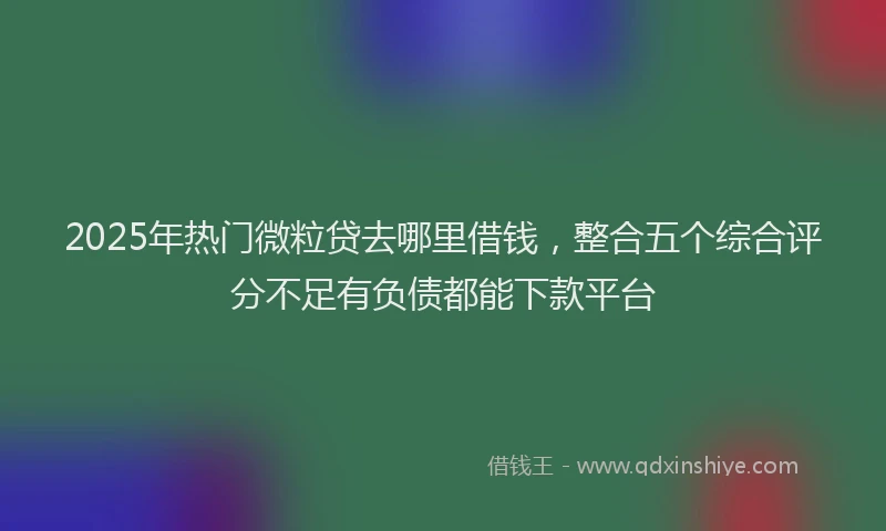 2025年热门微粒贷去哪里借钱，整合五个综合评分不足有负债都能下款平台