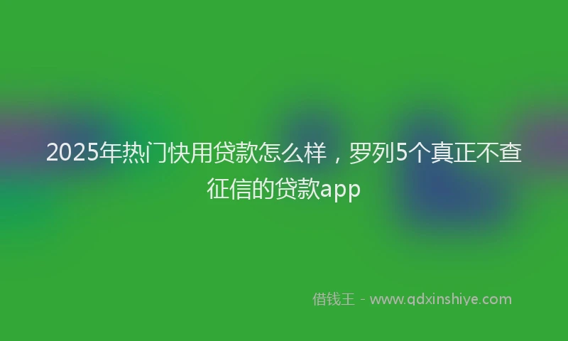 2025年热门快用贷款怎么样，罗列5个真正不查征信的贷款app