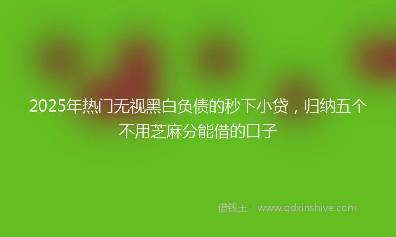 2025年热门无视黑白负债的秒下小贷，归纳五个不用芝麻分能借的口子