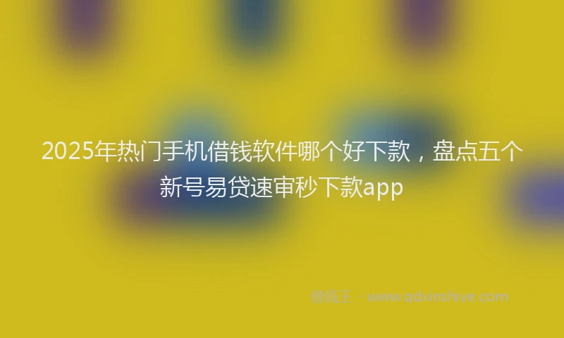 2025年热门手机借钱软件哪个好下款，盘点五个新号易贷速审秒下款app