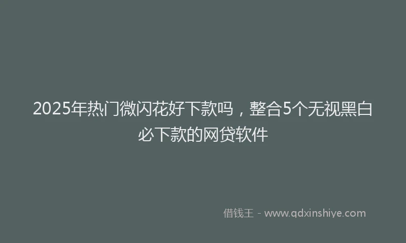 2025年热门微闪花好下款吗，整合5个无视黑白必下款的网贷软件