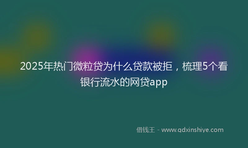 2025年热门微粒贷为什么贷款被拒，梳理5个看银行流水的网贷app