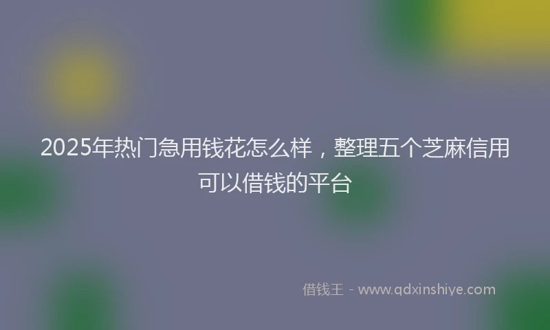 2025年热门急用钱花怎么样，整理五个芝麻信用可以借钱的平台