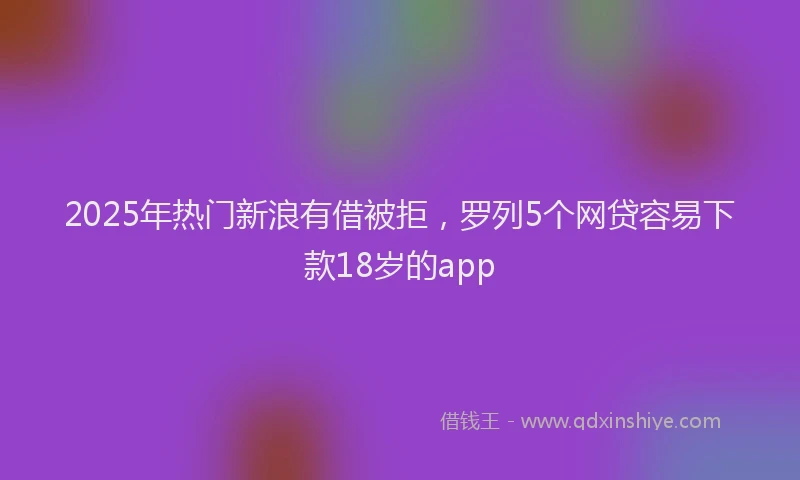 2025年热门新浪有借被拒，罗列5个网贷容易下款18岁的app