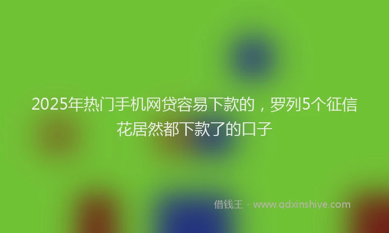 2025年热门手机网贷容易下款的，罗列5个征信花居然都下款了的口子
