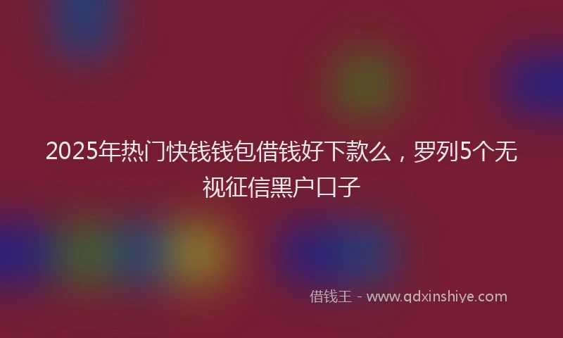 2025年热门快钱钱包借钱好下款么，罗列5个无视征信黑户口子