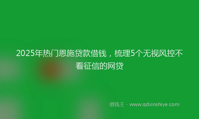 2025年热门恩施贷款借钱，梳理5个无视风控不看征信的网贷