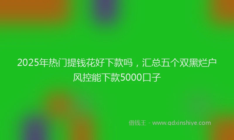 2025年热门提钱花好下款吗，汇总五个双黑烂户风控能下款5000口子