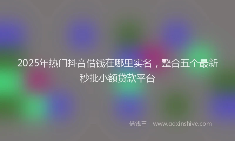 2025年热门抖音借钱在哪里实名，整合五个最新秒批小额贷款平台