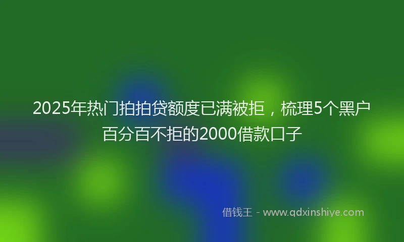 2025年热门拍拍贷额度已满被拒，梳理5个黑户百分百不拒的2000借款口子