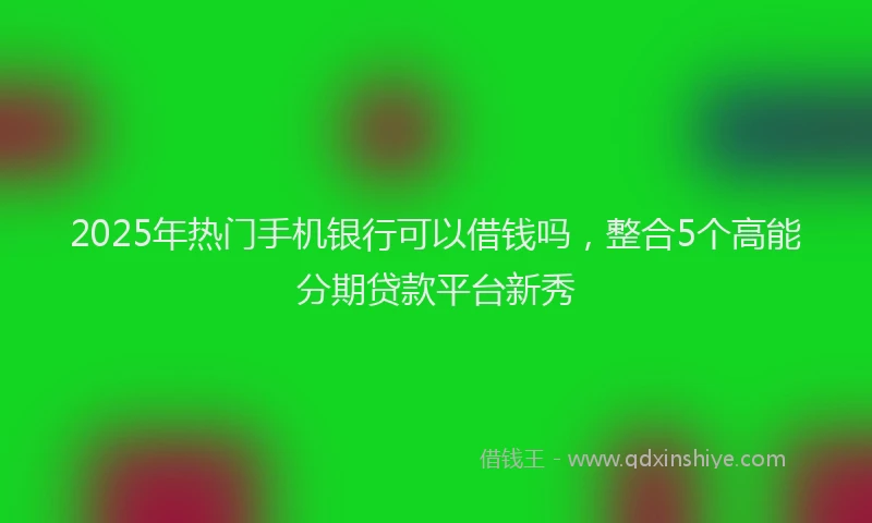 2025年热门手机银行可以借钱吗，整合5个高能分期贷款平台新秀