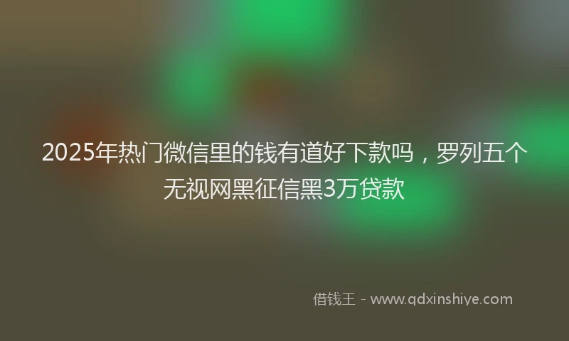 2025年热门微信里的钱有道好下款吗，罗列五个无视网黑征信黑3万贷款