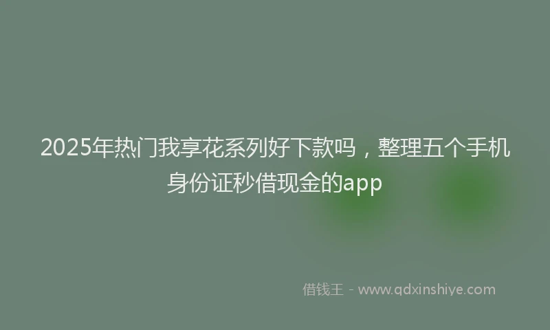 2025年热门我享花系列好下款吗，整理五个手机身份证秒借现金的app