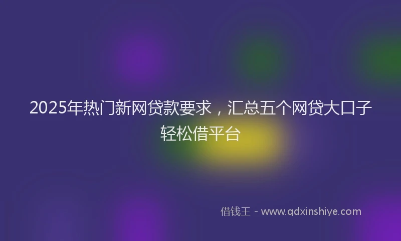 2025年热门新网贷款要求，汇总五个网贷大口子轻松借平台