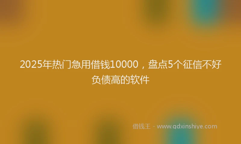 2025年热门急用借钱10000，盘点5个征信不好负债高的软件