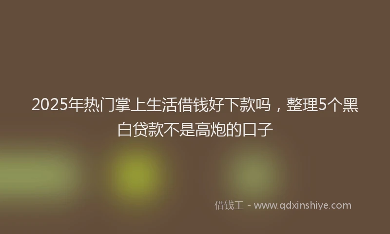 2025年热门掌上生活借钱好下款吗，整理5个黑白贷款不是高炮的口子